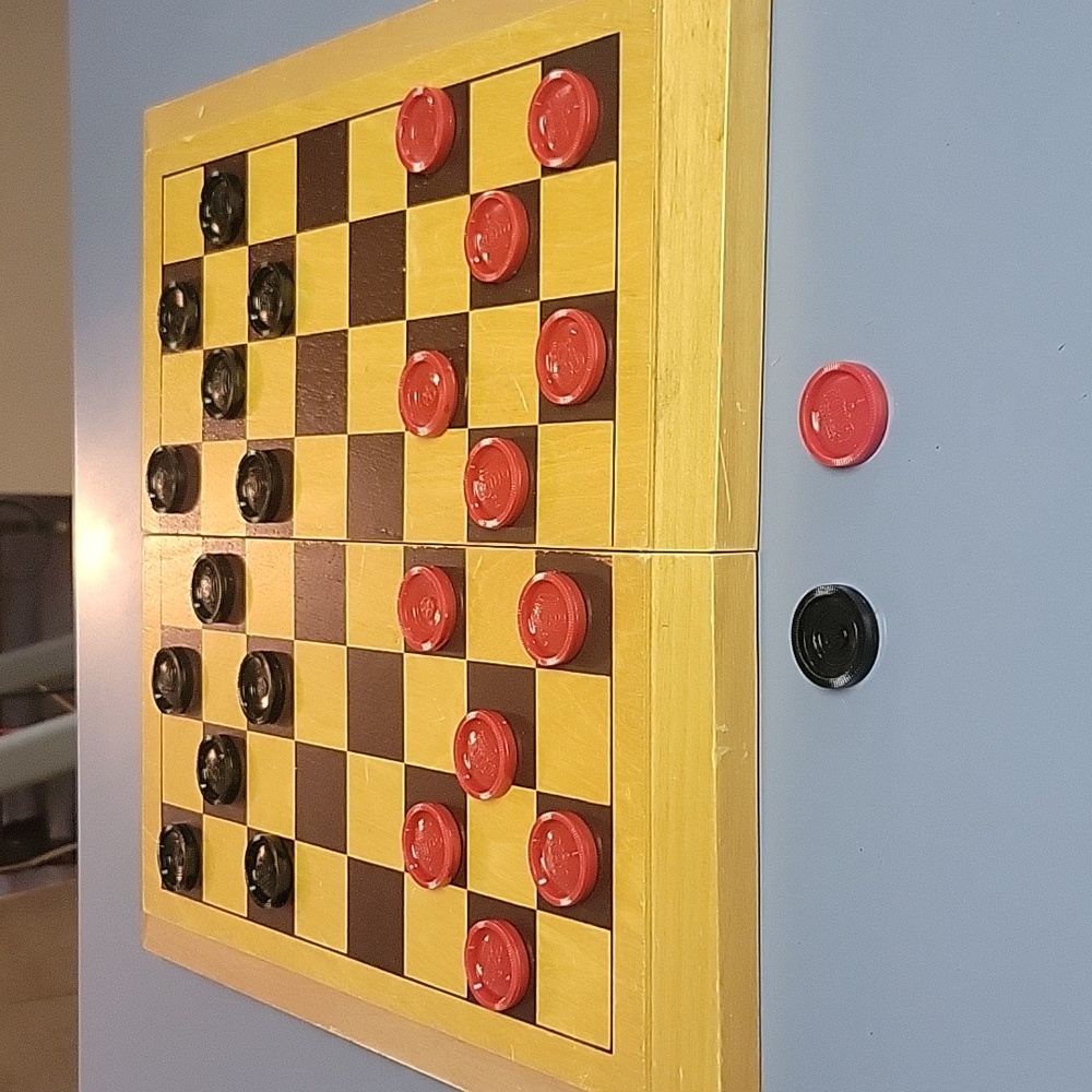 Wooden checker board.